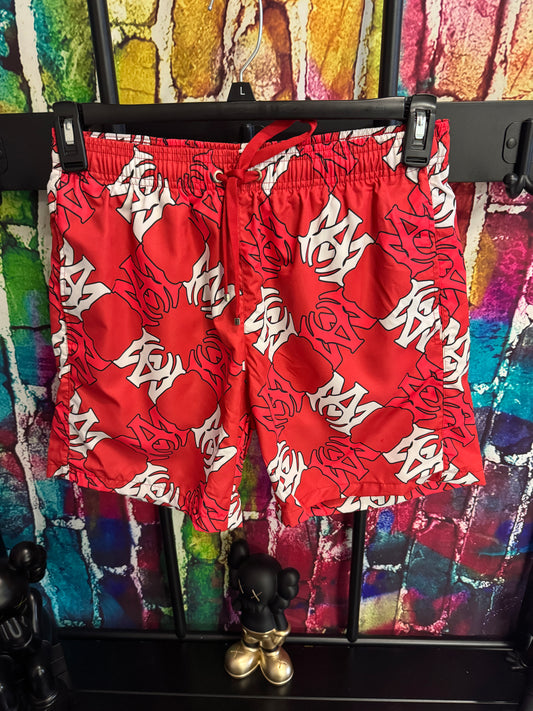 Amiri red swim shorts trunks